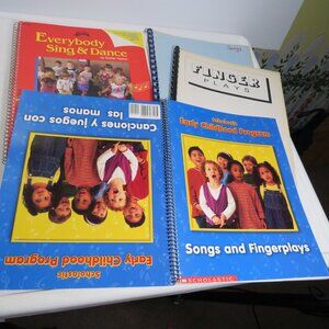(4) Songs & Finger Plays Books ENG/SPANISH on some books SPIRAL BOUND